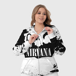 Женский 3D-костюм Нирвана Рок Группа Гранж ЧБ Nirvana, цвет: 3D-белый — фото 2