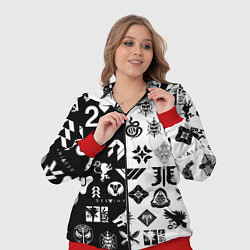 Женский 3D-костюм DESTINY LOGOBOMBING ЧЁРНО БЕЛОЕ, цвет: 3D-красный — фото 2