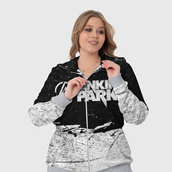Женский 3D-костюм Линкин Парк Лого Рок ЧБ Linkin Park Rock, цвет: 3D-меланж — фото 2
