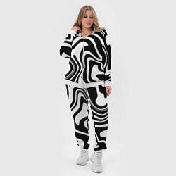 Женский 3D-костюм Черно-белые полосы Black and white stripes, цвет: 3D-белый — фото 2
