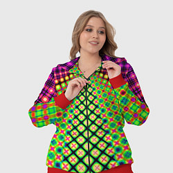 Женский 3D-костюм Неоновая геометрия абстракция, цвет: 3D-красный — фото 2