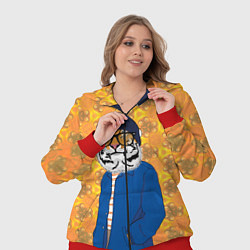 Женский 3D-костюм Стильный Тигр в очках фурри, цвет: 3D-красный — фото 2