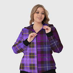 Женский 3D-костюм Purple Checkered, цвет: 3D-черный — фото 2