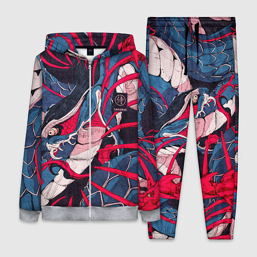 Женский костюм Самурай Якудза, змей, скелет / 3D-Меланж – фото 1