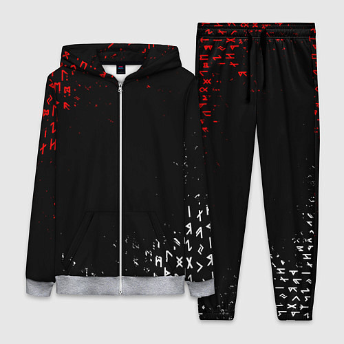 Женский костюм КРАСНО БЕЛЫЕ РУНЫ / 3D-Меланж – фото 1