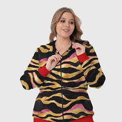 Женский 3D-костюм Тигровый окрас Gold Pink, цвет: 3D-красный — фото 2
