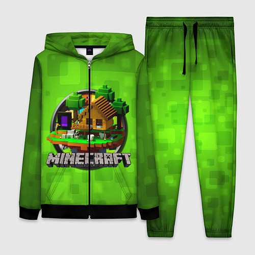 Женский костюм Minecraft Logo Green / 3D-Черный – фото 1