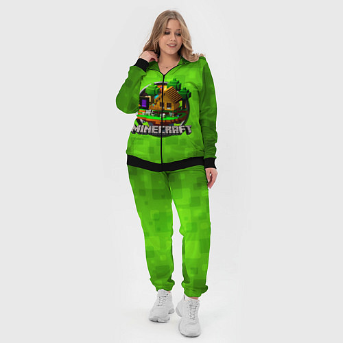 Женский костюм Minecraft Logo Green / 3D-Черный – фото 4