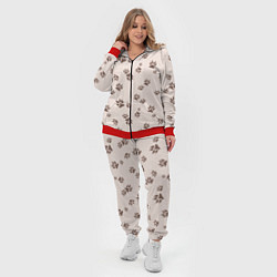 Женский 3D-костюм Бежевый паттерн лапки, цвет: 3D-красный — фото 2