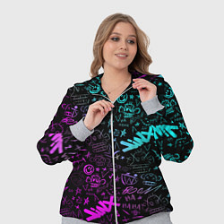 Женский 3D-костюм League Of Legends - Arcane неон логотипы, цвет: 3D-меланж — фото 2