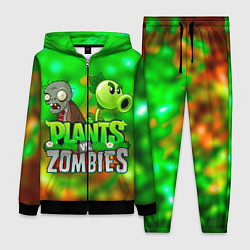 Женский 3D-костюм Plants vs Zombies горохострел и зомби, цвет: 3D-черный