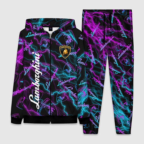 Женский костюм Lamborghini Неоновые молнии / 3D-Черный – фото 1