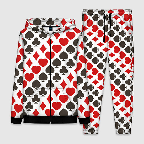 Женский костюм Карточные Масти Card Suits / 3D-Черный – фото 1