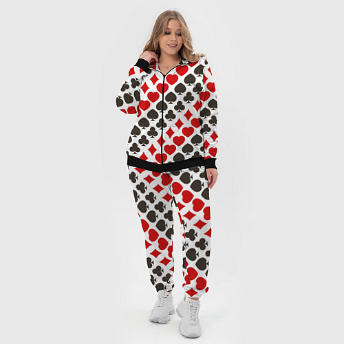 Женский костюм Карточные Масти Card Suits / 3D-Черный – фото 4