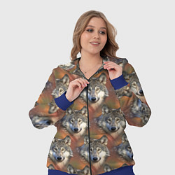 Женский 3D-костюм Волки Wolfs паттерн, цвет: 3D-синий — фото 2
