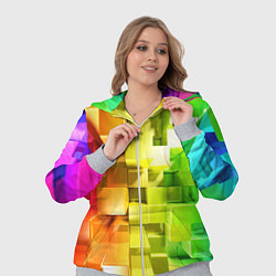 Женский 3D-костюм Геометрический паттерн 3D Neon, цвет: 3D-меланж — фото 2