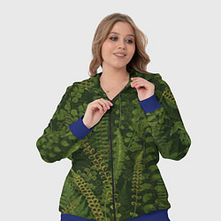 Женский 3D-костюм Цветы Зеленые Папоротники, цвет: 3D-синий — фото 2