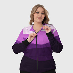 Женский 3D-костюм Фиолетовый градиент горы абстракция, цвет: 3D-черный — фото 2