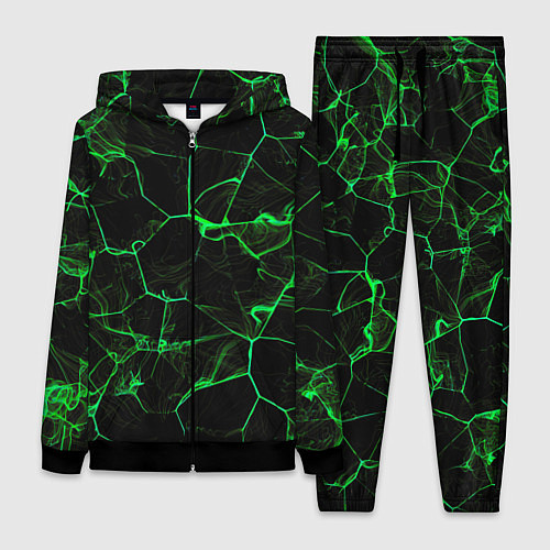 Женский костюм Абстракция - Черно-зеленый фон - дым / 3D-Черный – фото 1