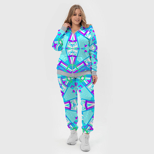 Женский костюм Геометрический орнамент в голубых тонах / 3D-Меланж – фото 4