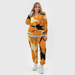 Женский 3D-костюм Абстрактные полосы на оранжевом фоне, цвет: 3D-меланж — фото 2