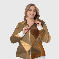 Женский 3D-костюм Золотые 3D треугольники, цвет: 3D-белый — фото 2