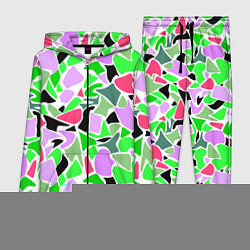 Женский 3D-костюм Abstract pattern green pink spots, цвет: 3D-черный