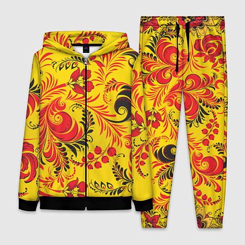 Женский костюм Хохломская Роспись Цветы / 3D-Черный – фото 1