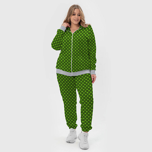 Женский костюм Зеленый узоры крестиком / 3D-Меланж – фото 4