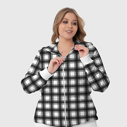 Женский 3D-костюм Black and white trendy checkered pattern, цвет: 3D-белый — фото 2