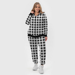 Женский 3D-костюм Black and white tartan check, цвет: 3D-черный — фото 2