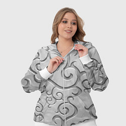 Женский 3D-костюм Ажурный орнамент на поверхности металла, цвет: 3D-белый — фото 2