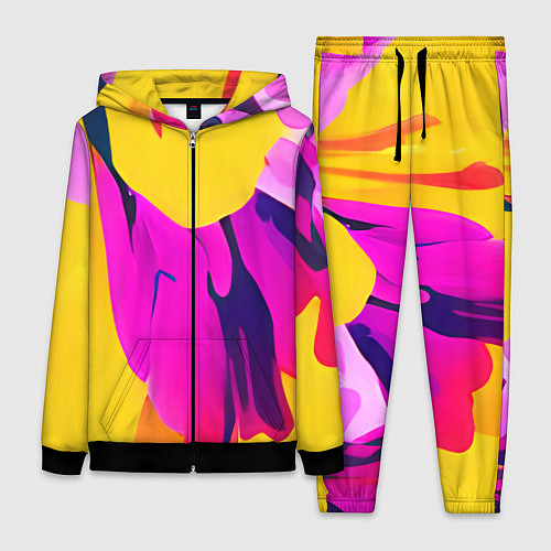 Женский костюм Яркие позитивные узоры / 3D-Черный – фото 1