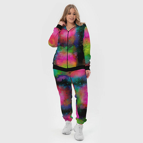 Женский костюм Разноцветные брызги кляксы / 3D-Черный – фото 4