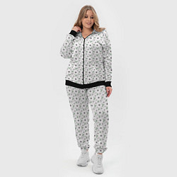 Женский 3D-костюм Белые ромашки на зеленом текстурированном фоне, цвет: 3D-черный — фото 2