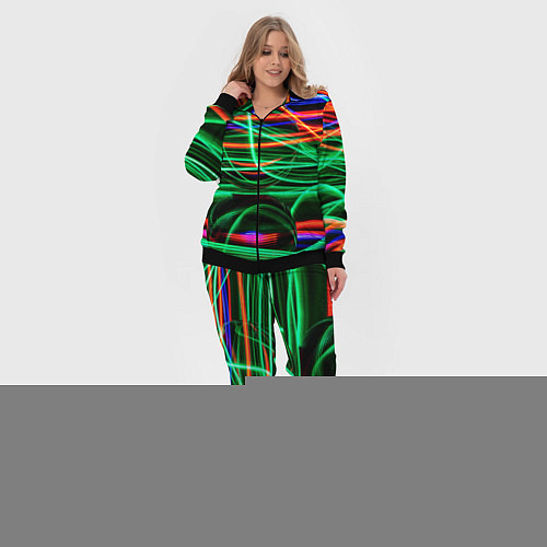 Женский костюм Абстрактное множество цветных линий / 3D-Черный – фото 4