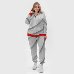 Женский 3D-костюм Daewoo - серая абстракция, цвет: 3D-красный — фото 2