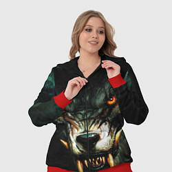 Женский 3D-костюм Злой волк с длинными клыками, цвет: 3D-красный — фото 2