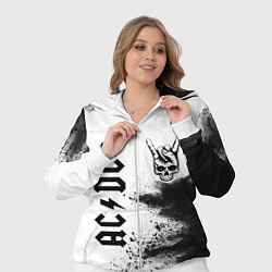 Женский 3D-костюм AC DC и рок символ на светлом фоне, цвет: 3D-белый — фото 2