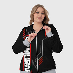 Женский 3D-костюм Samurai - Красный техно - Киберпанк, цвет: 3D-меланж — фото 2