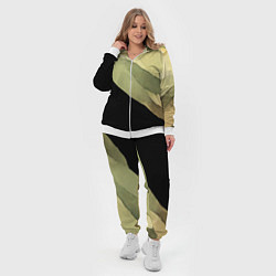 Женский 3D-костюм Акварельные полосы на черном фоне, цвет: 3D-белый — фото 2