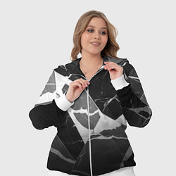 Женский 3D-костюм Черно-белый мрамор с трещинами, цвет: 3D-белый — фото 2