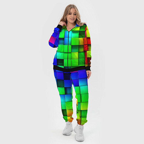 Женский костюм Цветные неоновые кубы / 3D-Черный – фото 4