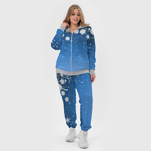 Женский костюм Снежный узор на синем фоне / 3D-Меланж – фото 4