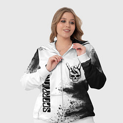 Женский 3D-костюм Scorpions и рок символ на светлом фоне, цвет: 3D-белый — фото 2