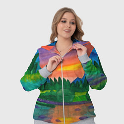 Женский 3D-костюм Закат на реке, цвет: 3D-меланж — фото 2