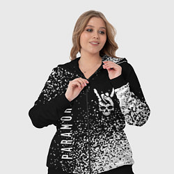 Женский 3D-костюм Paramore и рок символ на темном фоне, цвет: 3D-черный — фото 2