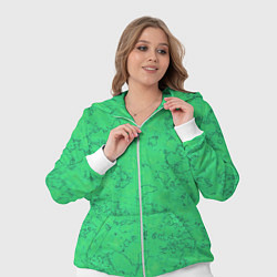 Женский 3D-костюм Мраморный зеленый яркий узор, цвет: 3D-белый — фото 2