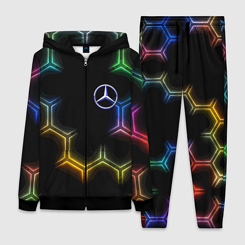 Женский костюм Mercedes - neon pattern / 3D-Черный – фото 1