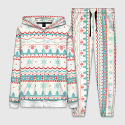 Женский 3D-костюм Новогодний свитер, но без оленей, цвет: 3D-белый